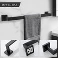 thumbnail image 2 of Juego de toalleros de baño TURS Square, 5 piezas, negro mate, 2 of 6