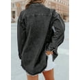 thumbnail image 6 of Chase Secret Women's Denim Jacket Boyfriend Long Sleeve Casual Distressed Jean Jacket with Pockets Petite, 6 of 7