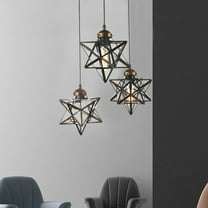 Modern Brown 3-Light Star Glass Lighting Lamp Ceiling Light for Indoor Decor