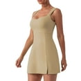 thumbnail image 3 of Deago Tennis Dress for Women Athletic Dress with Built-in Bra Womens Workout Golf Exercise Dresses (Khaki, L), 3 of 7