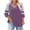 Purple, variant on Staron Plus Size Color Block V Neck 3/4 Sleeve Raglan T-Shirt Loose Casual Fashion Top, White 3XL