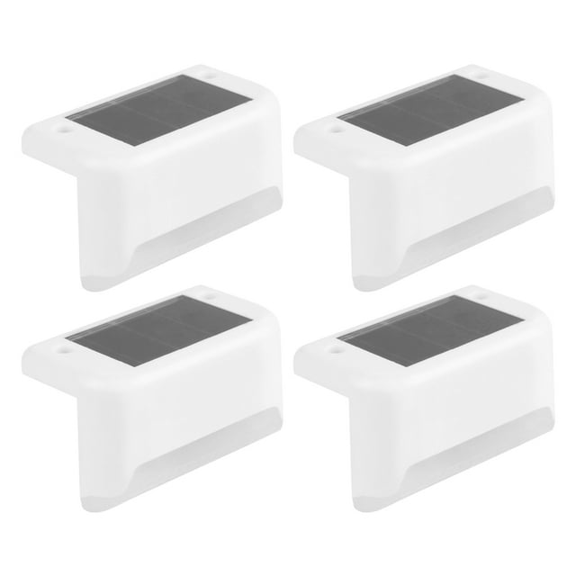 Paquete de 4 luces solares para terraza FloreceBien para exteriores, iluminación LED blanca resistente al agua para escaleras, patios y caminos