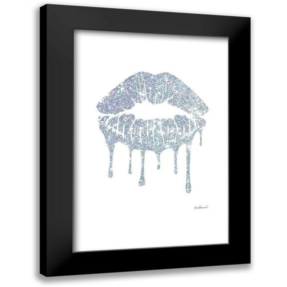 Greenwood, Amanda 11x14 Black Modern Framed Museum Art Print Titled - Glitter Lip Silver