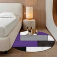 thumbnail image 3 of Purple Gray Round Living Room Rugs 8 ft, Abstract Color Block Washable Large Area Rug with Non-Slip Sturdy Edge Binding Round Carpet for Dining Room Kitchen Office, 3 of 9