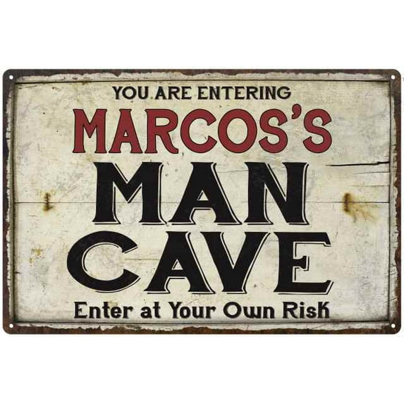 MARCOS'S Man Cave Sign Rustic Garage Decor Gift 8x12 Metal 208120035420