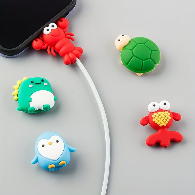 10 Pcs Amis Rechargeables Fruits Mignons, Ensembles de Protection de Câble de Chargeur Compatibles pour IPhone IPad Uniquement