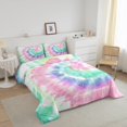 thumbnail image 2 of Teal Blue Tie Dye Bohemian Comforter Set, Twin, 2 of 5