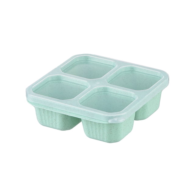 Eky Wheat Straw Snack Containers,4 Compartments Bento Snack Box,Reusable Meal Prep Lunch Containers,Sealed and Leakproof Lunchable Container,BPA Free,Dishwasher and Microwave Safe,15.5"x2"
