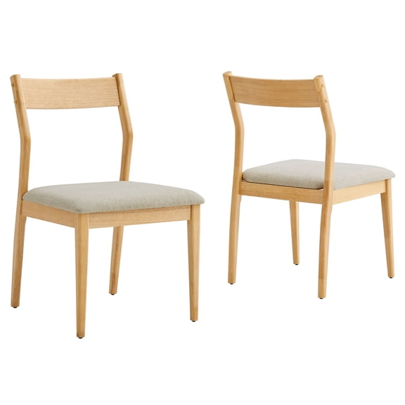 Side Dining Chair, Set of 2, Beige, Fabric, Wood, Bar Pub Cafe Bistro Dining Kitchen Hospitality Restaurant, Modern Contemporary, HB37222