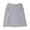 thumbnail image 5 of IUYRTFE Women's Cotton Linen Long Sleeve T-Shirt Round Neck Loose Fit Casual Summer Beach Top, 5 of 9