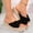Black, variant on Womens Platform Espadrilles Slip On Wedge Sandals Bow Tie Open Toe Slides Shoes Black 7.5(40)