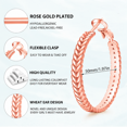 thumbnail image 7 of YOUNGYUE Rose Gold Plated Hoop Earrings for Women, Lightweight Hypoallergenic 50mm Braided Leaf Large Hoops Gift, 7 of 7