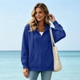 thumbnail image 3 of Resicozy Womens Zip Up Hoodies 2026 Fall Winter Casual Sweatshirts Zipper Oversized Lightweight Cute Jackets with Pockets Royal Blue 2XL, 3 of 6