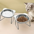 thumbnail image 4 of OAVQHLG3B Elevated Cat Bowls, Stainless Steel Cat Food Bowls with Metal Stand Whisker Stress-Free, Raised Food and Water Dish for Cats, Kitten, Puppies and Small Dogs, 4 of 4