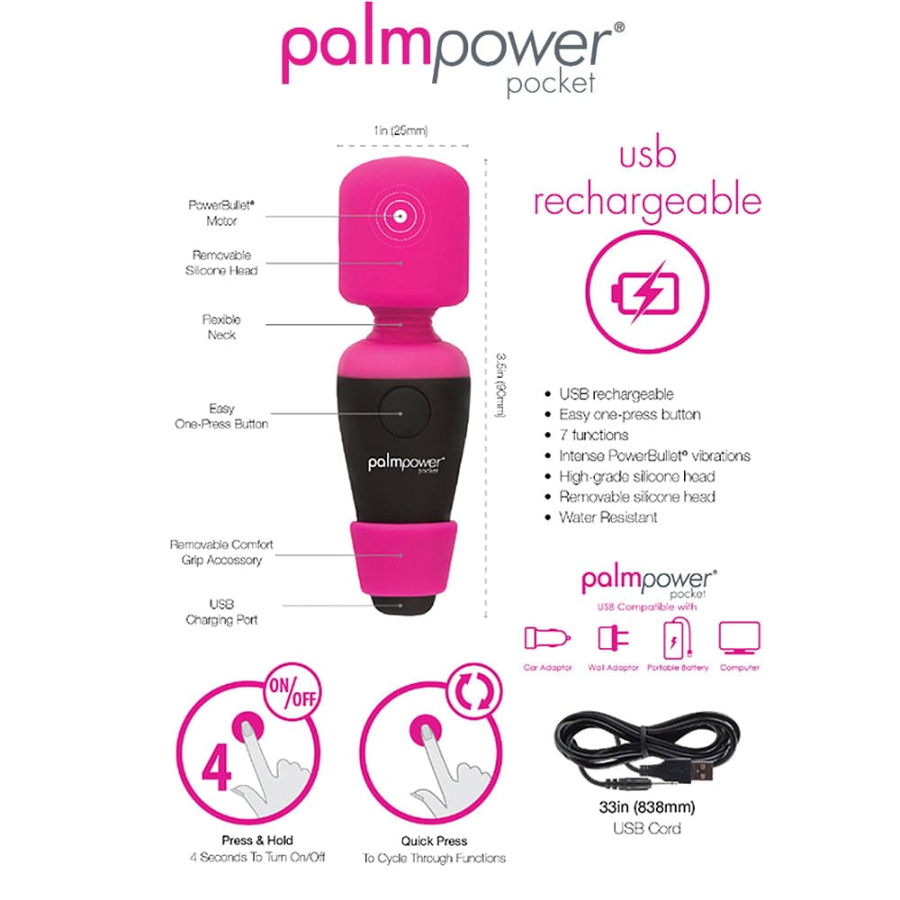 Palm Power Pocket Massager Fuchsia - image 5 of 7