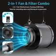 thumbnail image 6 of ALPHAGROW 6 Inch 2-in-1 Integrated Inline Fan and Carbon Filter Combo with 8 FT Black Ducting, 410 CFM Powerful Stealth Ventilation System for Indoor Grow Tent, 6 of 13