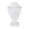 thumbnail image 2 of SSWBasics Tall White Faux Leather Necklace Display Stand - 18"H Necklace Display for Selling - Elegant Jewelry Organizer, 2 of 3