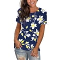 thumbnail image 4 of Haivin Women's Casual Fashion T-Shirt, Round Neck Short Sleeve Top with Non-Positional Print, Soft Blend for Daily Wear and Outdoor Activities, 4 of 6