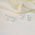 thumbnail image 5 of CILENON Flower Stud Earrings 925 Sterling Silver Plumeria Earrings for Women Hypoallergenic Cubic Zircon Cute Flower Stud Earrings Jewelry Gifts for Birthday Christmas(B,One Size), 5 of 6