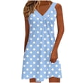 thumbnail image 2 of Fnooota Womens Casual Dresses, Sleeveless Holiday V Neck Summer Dresses Midi Dresses Sky Blue Size M, 2 of 5