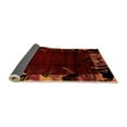 thumbnail image 2 of Ahgly Company Indoor Round Abstract Orange Modern Area Rugs, 3' Round, 2 of 4