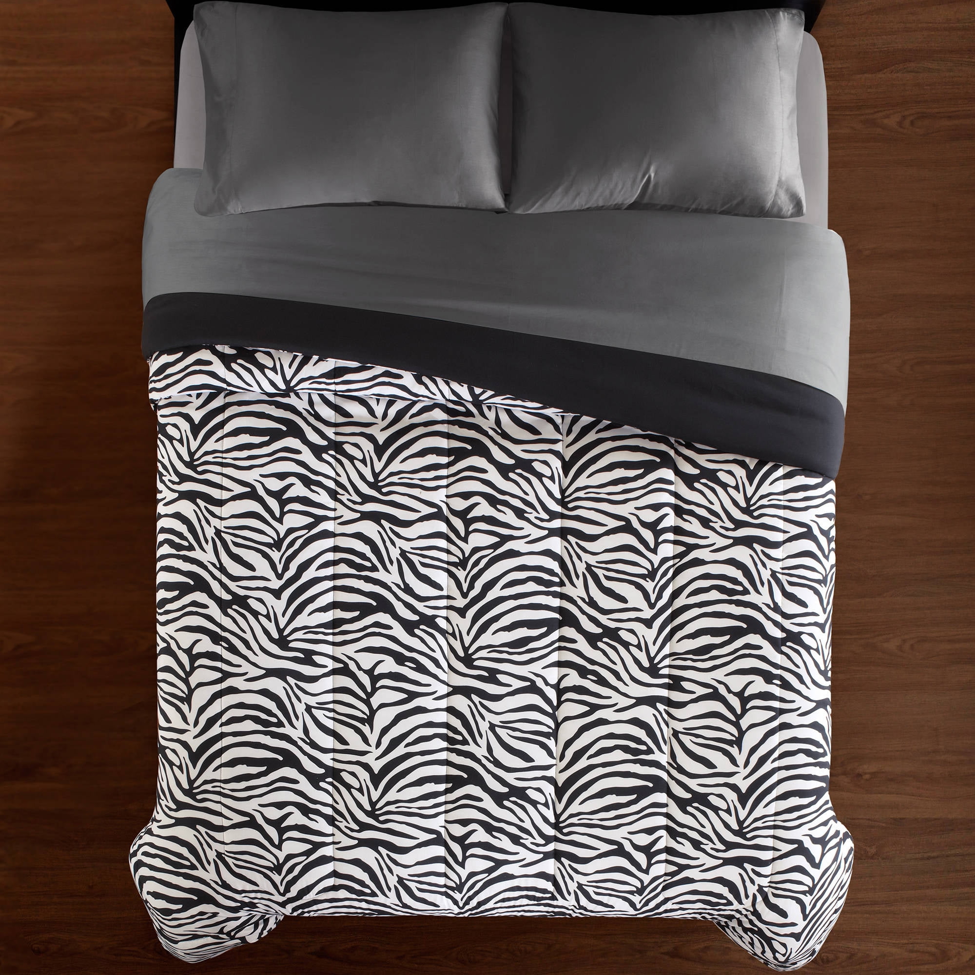 Mainstays Microfiber Twin or Twin XL Zebra Print Comforter, 1 Each