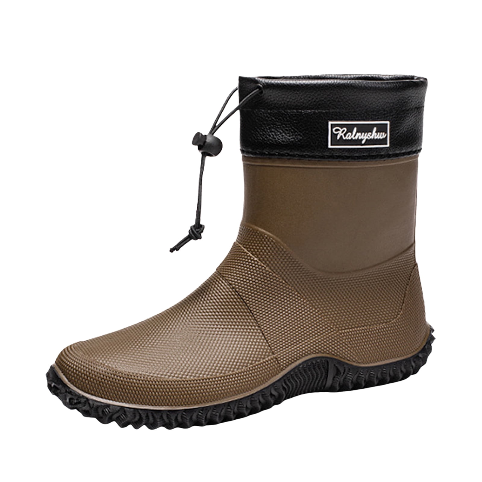 Mepaouo Women's Mid Calf Rain Boots Lightweight Water Garden Shoes Durable Non Slip Rubber Rainboots
