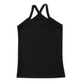 thumbnail image 4 of Yartina Kids Girls Dance Tank Tops Spaghetti Strap Camis Racerback Camisole Undershirts for Gymnastic Black 140, 4 of 5