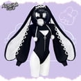 thumbnail image 3 of KORURACLUB Heart-Lock Floppy Bunny Jumpsuit Cosplay Outfit for Women Comfortable Fit Minimalist Basic Black Costume, 3 of 4