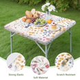 thumbnail image 4 of Flower Print Elastic Fitted Tablecloth - Watercolor Flowers Pattern Square Table Cover, Windproof Snug Fit Outdoor Picnic Table Protector, Wrinkle-Free Washable Cute flowers Design, 4 of 6