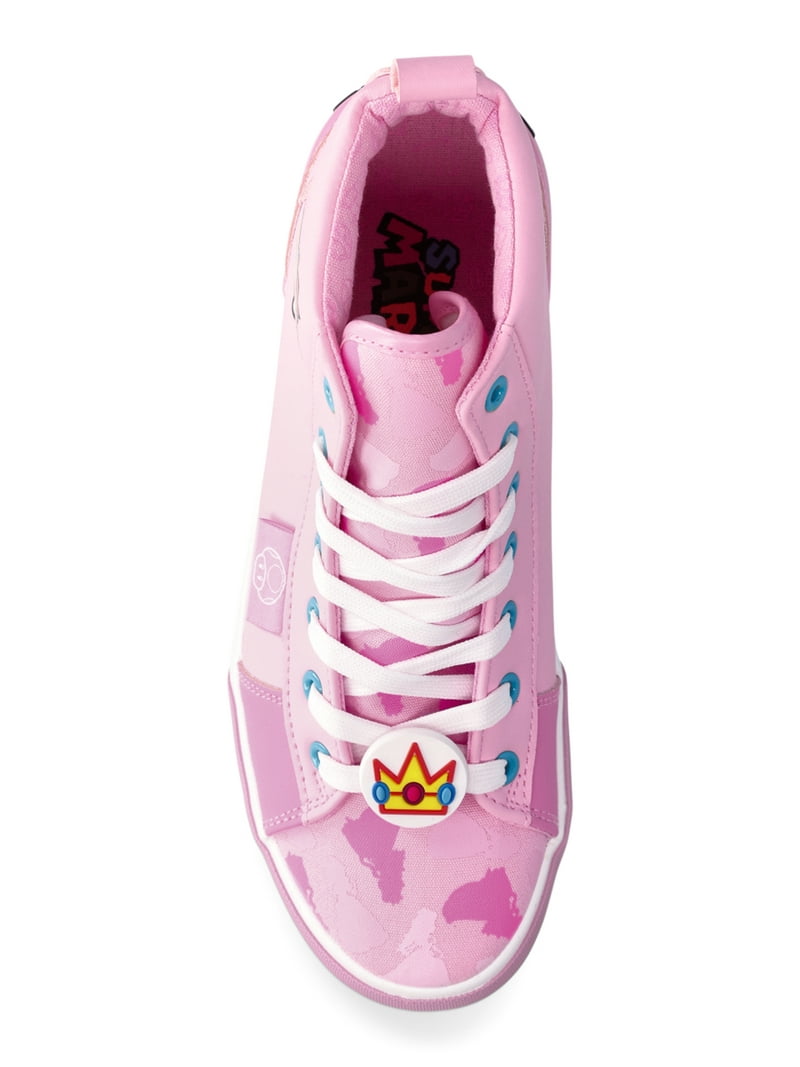 peach Nintendo Women's Princess Peach Casual High-Top Sneaker
