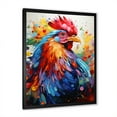thumbnail image 2 of Designart "Colorful Rooster Pop Art" Animals Framed Wall Art - Traditional Red Rooster Hallway Framed Wall Art Decor, 2 of 6