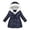 Navy, variant on Toddler Girls Kids Jackets Hooded Zip Up Snowflake Print Winter Thicken Windproof Casual Outerwear Coat Kids Size 2-3T