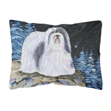 Carolines Treasures SS8450PW1216 Starry Night Havanese Decorative   Canvas Fabric Pillow 12H x16W multicolor