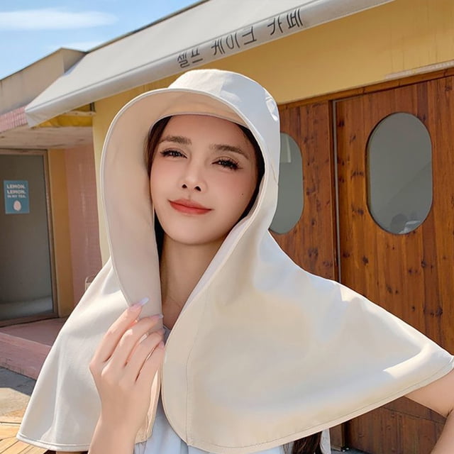 Langgg UV Protection Brim Hat For Women Soft And Elastic Cap For Comfort Sun Protection Face And Neck Visor white