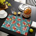 thumbnail image 4 of Linen Placemats Set Of 6 11.8x17.7 Inch,Pioneer Colorful Flowers Fabric Table Mats,Resistant Washable Wipeable Table Mat for Party Kitchen Dining Home Decor, 4 of 5