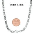 thumbnail image 2 of 4.7mm High-Polished Stainless Steel Flat Byzantine Chain Necklace, 30 inches, 2 of 6