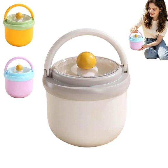 7oz Portable Lunch Food Jar with Handle, 304 Stainless Steel Leakproof Thermal Food Flask with Tableware Storage for Work & Travel