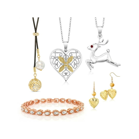 Gem Stone King Holiday Gift Set Pendant Bracelet Earrings Jewelry Set with Free Earrings Gift