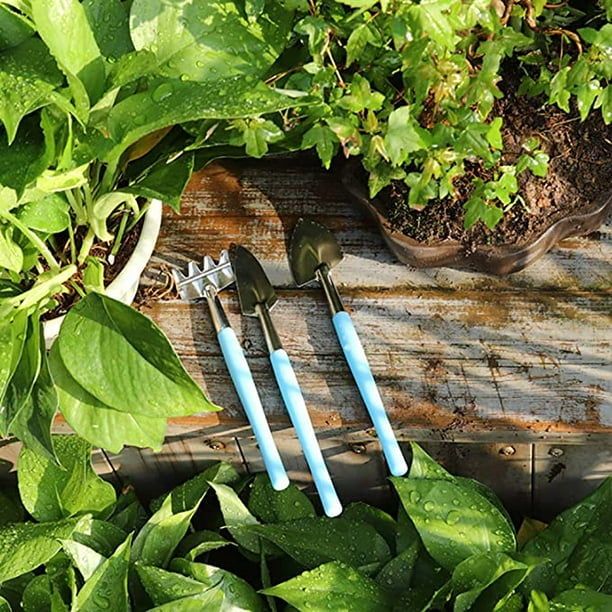 ShenMo Mini Gardening Tools Set of 6 Mini Gardening Tools Mini Rakes Trowels and Shovels for Bonsai and Succulent Plants Planters