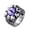 Silver Purple, variant on Men's Stainless Steel Vintage Gothic Punk Ghost Skull Head Evil Eye Biker Ring with Purple Gemstone Demon Hell Skeleton Silver Size 13