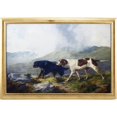 thumbnail image 1 of Benzara BM180961 Wooden Framed Pointer & Setter Dogs Wall Art on Linen Fabric, Multi Color, 1 of 1