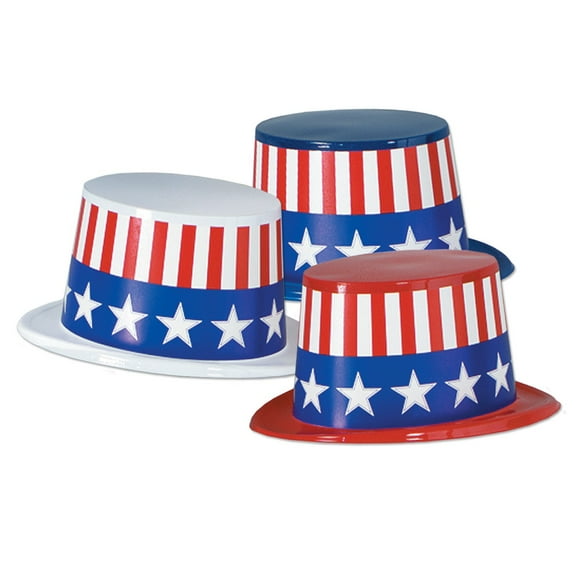 Beistle Club Pack of 25 Red, White and Blue Patriotic Topper Costume Hat - Adult One Size