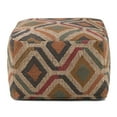 thumbnail image 4 of Simpli Home Johanna 20 inch Wide Boho Square Pouf in Multi-Color Cotton and Jute Kilim, 4 of 5