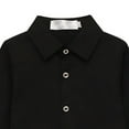 thumbnail image 3 of CCRFTGI Boys Girls Polo Shirt Button Down Collared Casual Spring Fall Dress Shirts for Children Classic 10-12 Oxford Quick Dry Long Sleeve Uniform Shirt Black 2-3 Years, 3 of 7