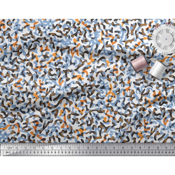 Soimoi Rayon Crepe Fabric Multicolor Camouflage Fabric Prints By Yard 46 Inch Wide