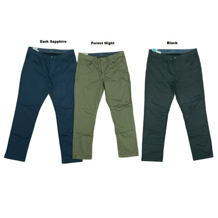 Perry Ellis Men's Portfolio Flex Waist 5 Pocket Slim Fit Soft Anywhere Pant (Forest Night, 32x34)
