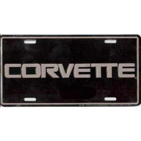 Corvette Letters on Black License Plate