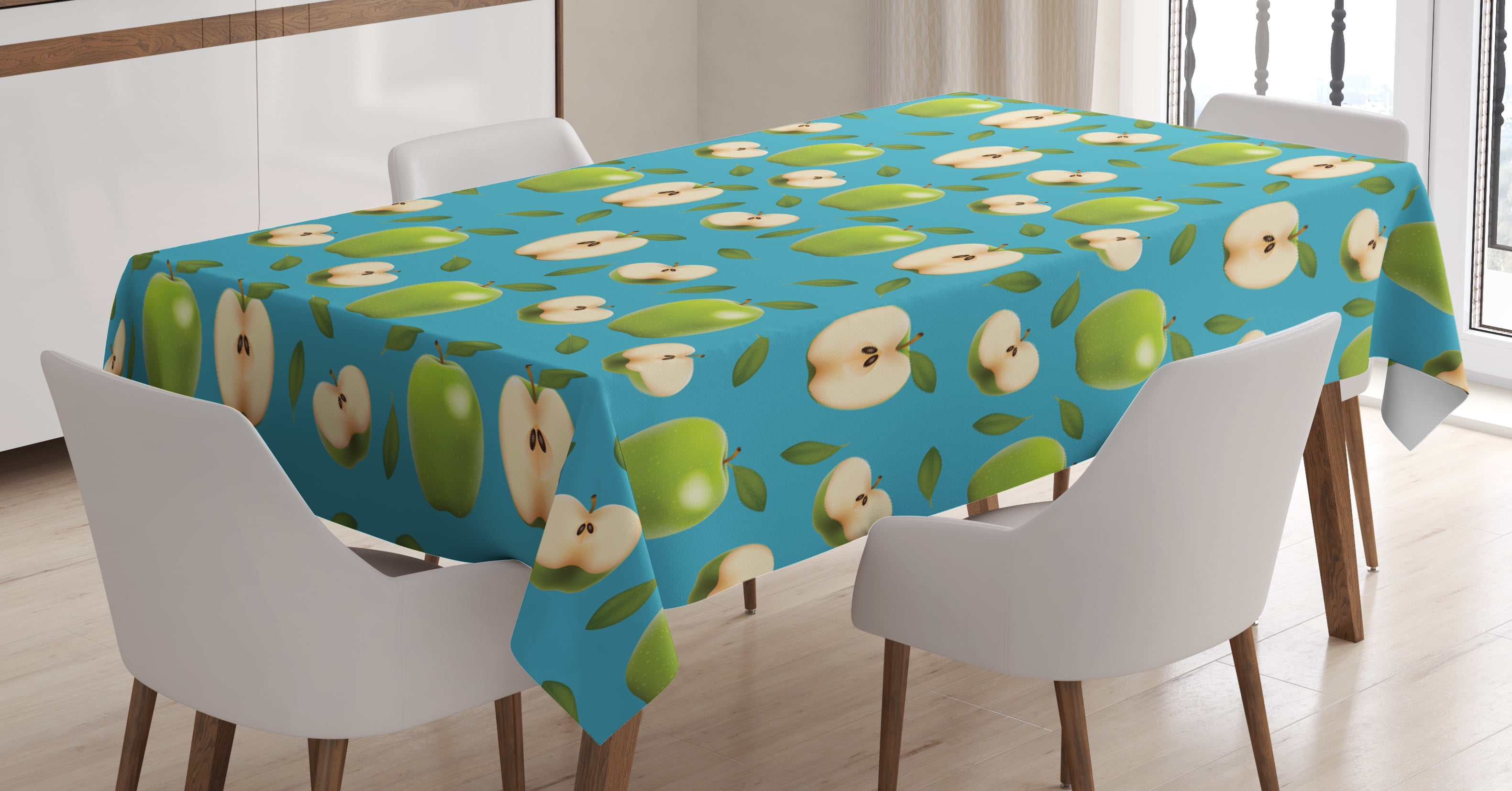 Apple Tablecloth, Fresh Granny Smith Apples Raw Fruit Ornamental