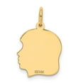 thumbnail image 3 of FJC Finejewelers 14k Yellow Gold Plain Medium .027 Gauge Facing Right Engravable Girl Head Charm, 3 of 3